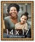 14x17 Gold with Black Wood Picture Frame - UV Acrylic, Foam Board Backing, Hanging Hardware